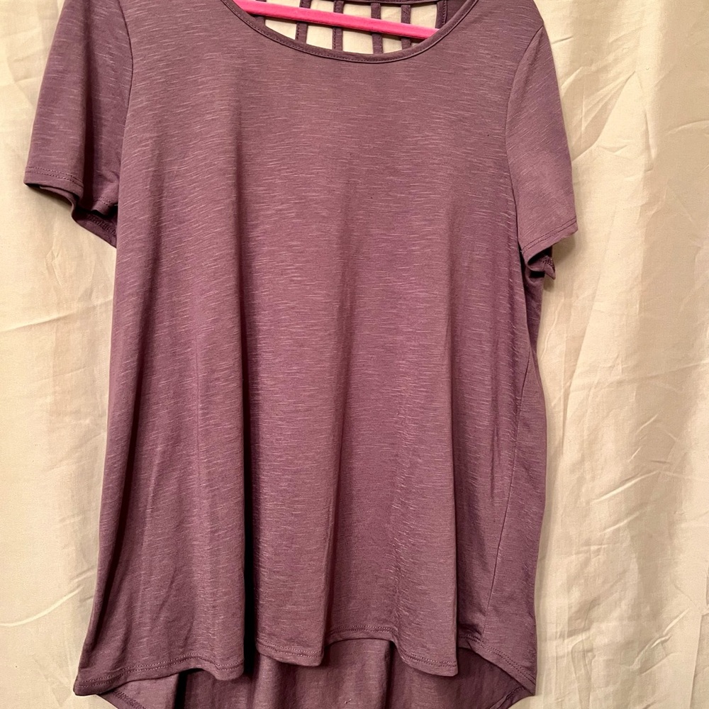 Elegant Mauve Short Sleeve Top